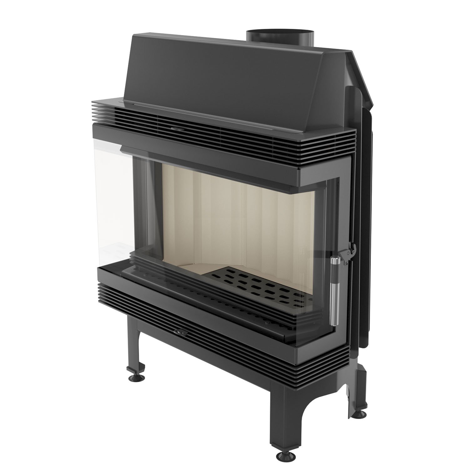 KRATKI Inserto per camino in acciaio a legna BLANKA 11 kW Ø180 bifacciale A | Acciaio nero, efficienza 78%, classe A. Ecodesign, BImSchV 2.; combustione efficiente; basse emissioni; calore uniforme