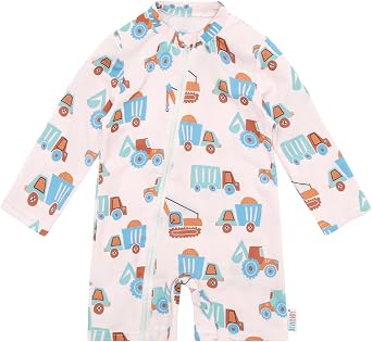 ALVA Baby Boy's One Piece Swimsuit,UPF50+Sun Protection Rash Guard Swimwear | 3M-3T Long Sleeve Beach Swimwear, Quick-drying, Easy to Put On and Take Off Bathing Suit