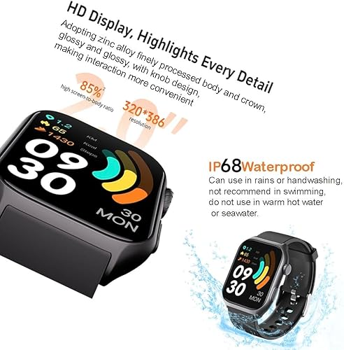 Miniatura 6 de Reloj inteligente con rastreador de actividad física (respuestahacer llamadas) con monitor de frecuencia cardíaca, contador de pasoscalorías,