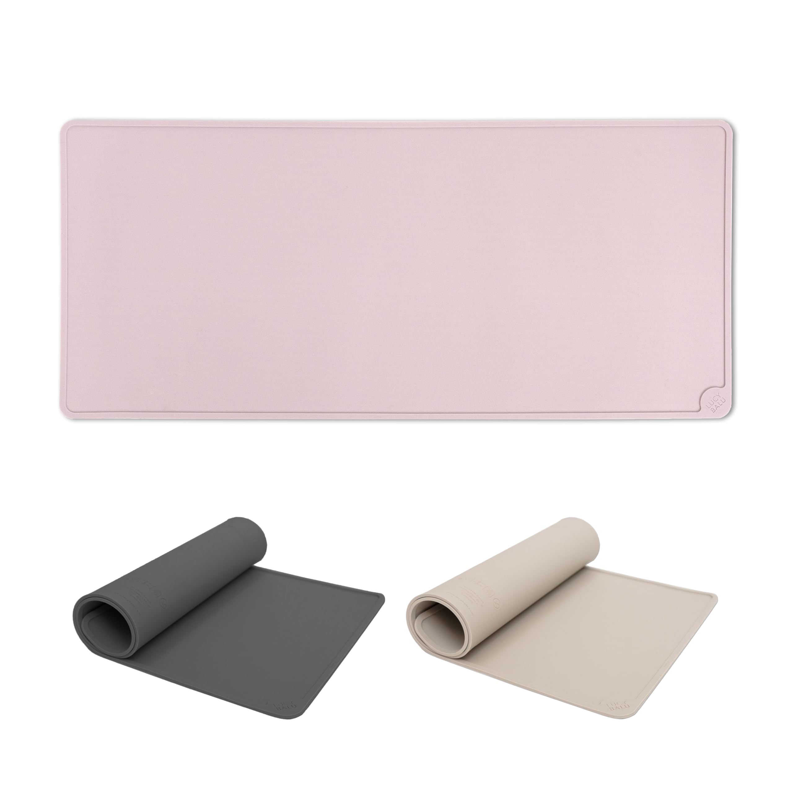 Tapis de gamelle pour chat LucyBalu en silicone anthracite XL antidérapant