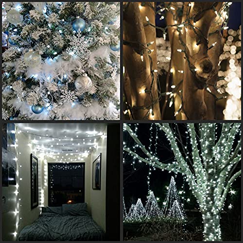 SWEET SHINE Cool White LED Christmas Lights 200 Count, Pack of 2 Sets 25 ft 100 LED Green Wire Mini String Lights Set (Cool White) by SWEET SHINE - Image 6