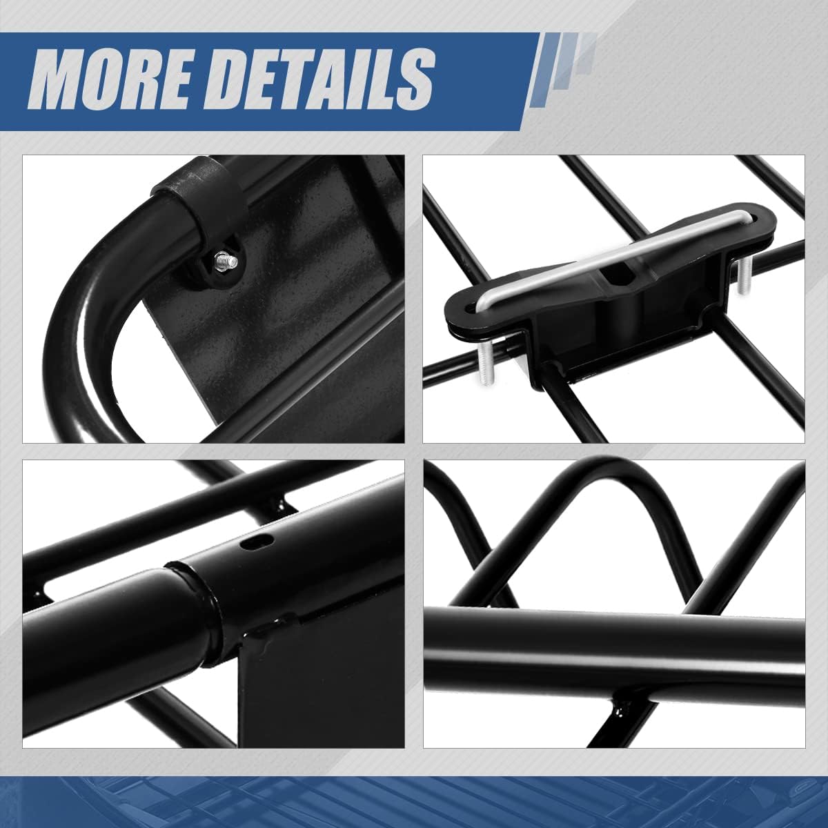 Auto Dynasty Roof Rack Cargo Carrier Basket Fits Vehicles with Crossbars, Universal Mild Steel Car Top Luggage Holder for Cars Trucks SUVs, 48" L x 40" W x 7" H, Powdercoat Black
