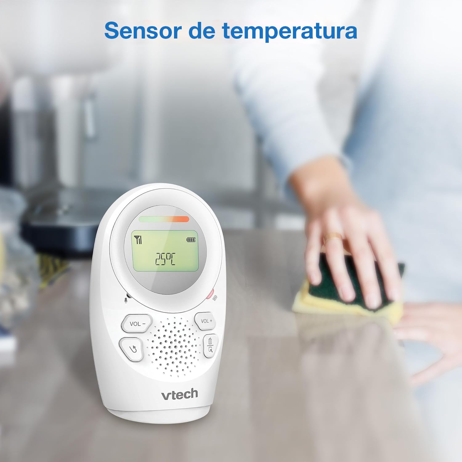 VTech Baby Monitor Digital para bebé: tecnología DECT, función de intercomunicador, indicador de Nivel de Ruido, Sensor de Temperatura, luz Nocturna con Cielo Estrellado y Mucho más,DM1212