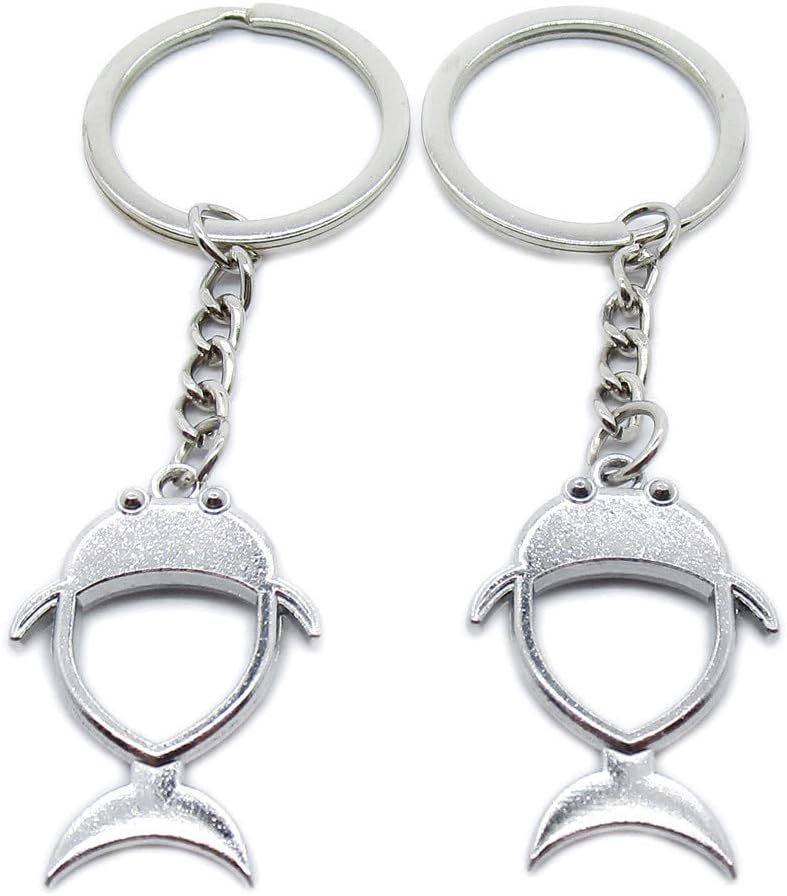 50 Pieces Keyring Keychain Wholesale Suppliers Jewelry Clasps RL0V1O Goldfish Cabochon Frame