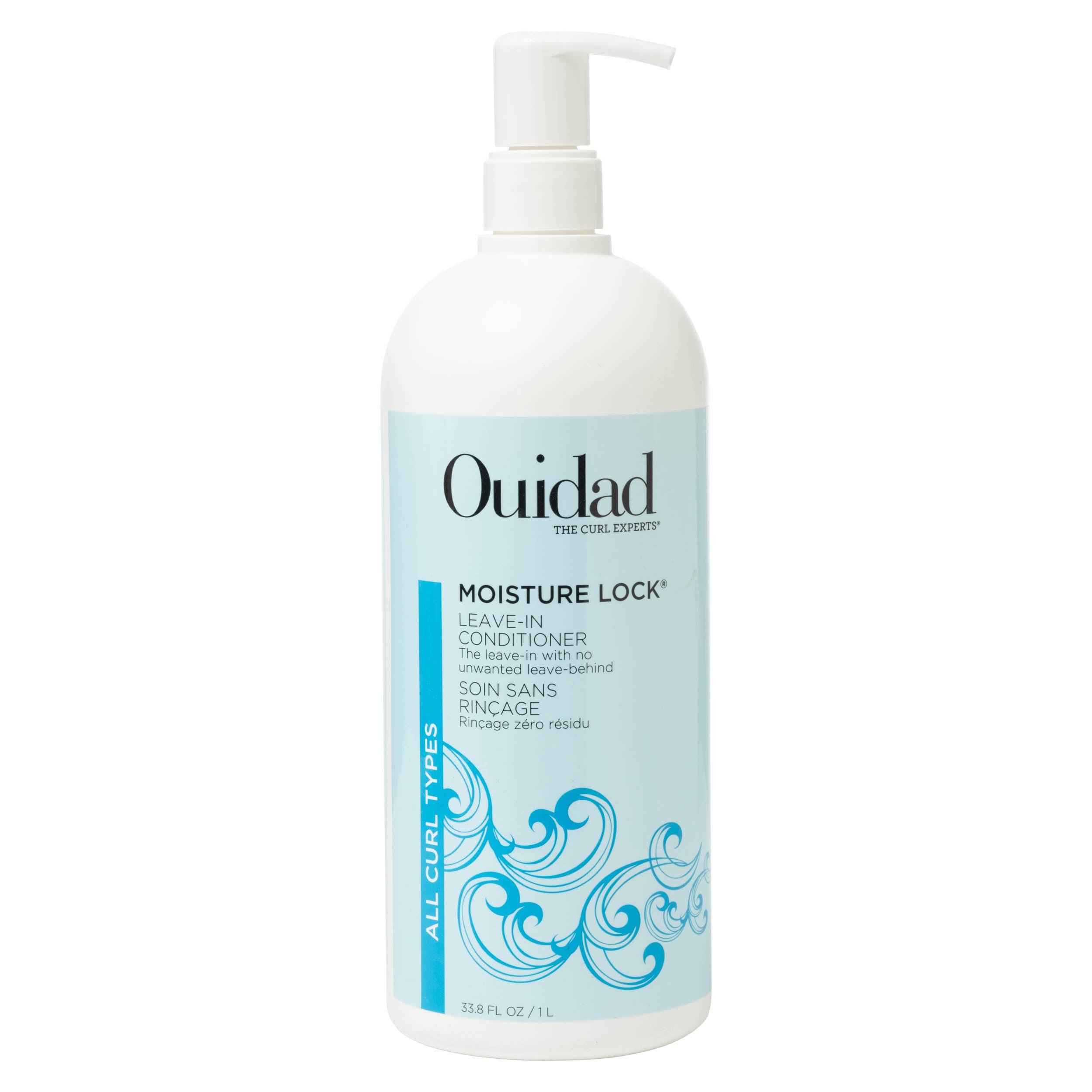 Ouidad Moisture Lock Leave In Conditioner for Curly Hair - 33.8 fl oz, Hydrating Hair Detangler, 2-in-1 Moisturizing Conditioner & Primer for Soft, Hydrated Curls, All Curl Types