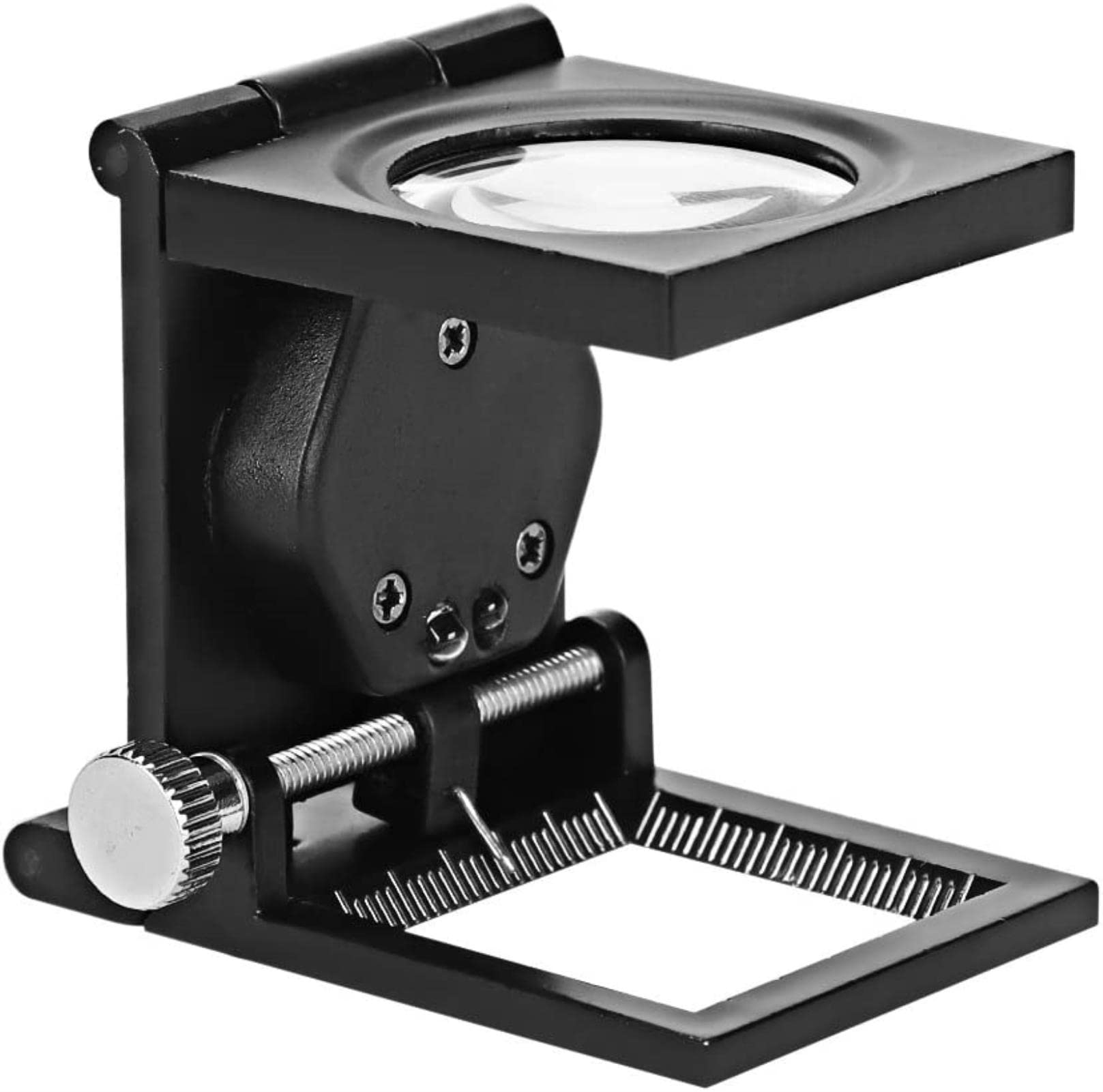 Lupa de 10 aumentos con luz y Soporte, Plegable, de Bolsillo, Ligera, para Lectura, de Escritorio, Ideal para mapas, reparación, Agujas, Manualidades, Monedas y aficionad