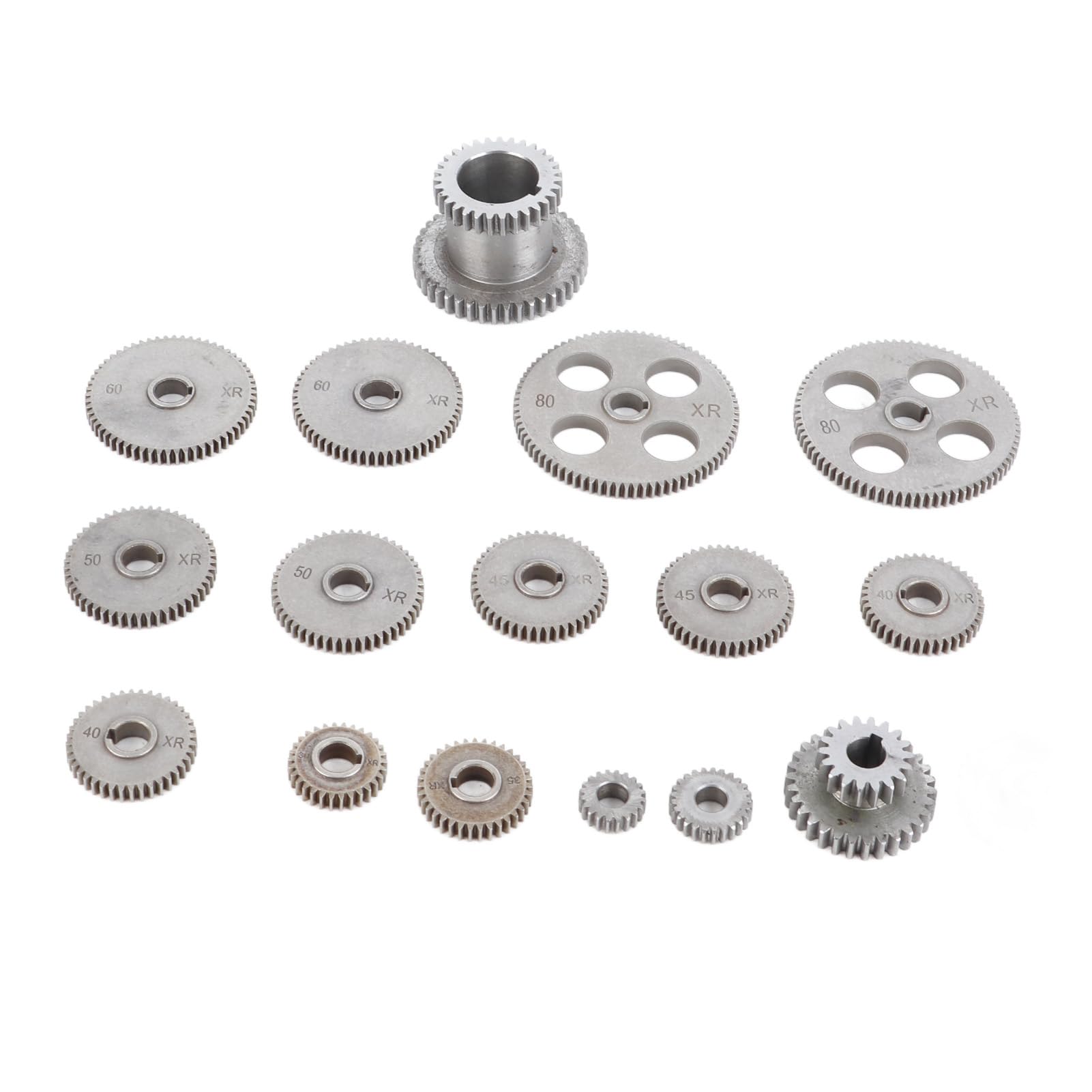 Set di Ingranaggi per Tornio Kit di Ingranaggi in Metallo Alto, 18 Pezzi per Mini Tornio CJ0618, Materiale Durevole HT250, Perfetto per gli Appassionati di Taglio dei Metalli