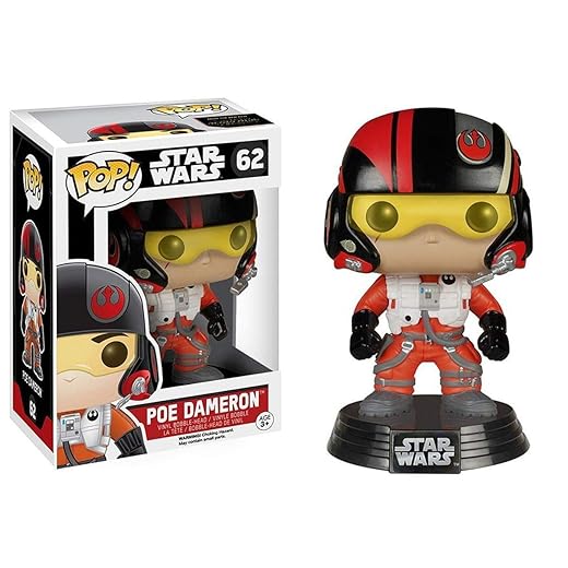 Sale Funko Pop Star Wars Poe Dameron Vinyl Figure, Multi-Colour (6222), Multicoloured