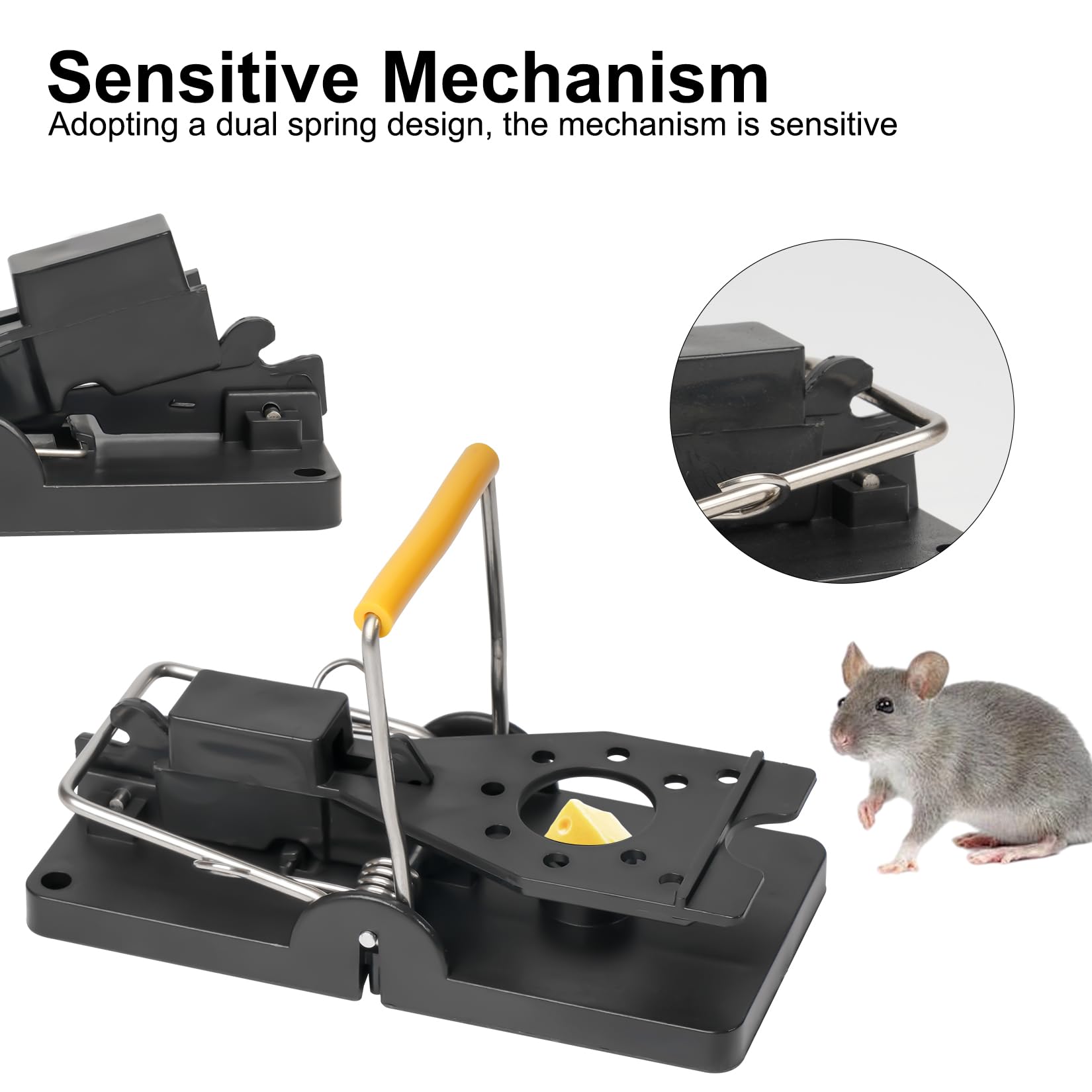 6 Pcs Tapetteà Rat, Tapetteà Souris Rats, Piège à Rats Professionnel, Attrape Souris, Piège à Souris Maison, Attrape Tapettea Réutilisable Sensible pour Cuisines, Jardins, Entrepôts, Caves