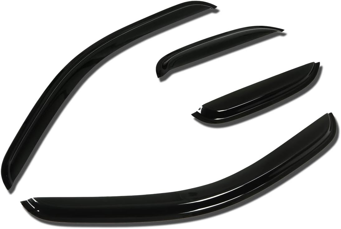 Auto Dynasty 4 Pieces Tape-On Window Visors Deflector Rain Guard Compatible with 2007-2013 Chevy Silverado Suburban GMC Sierra 1500 2500HD 3500HD Extended Cab, Acrylic