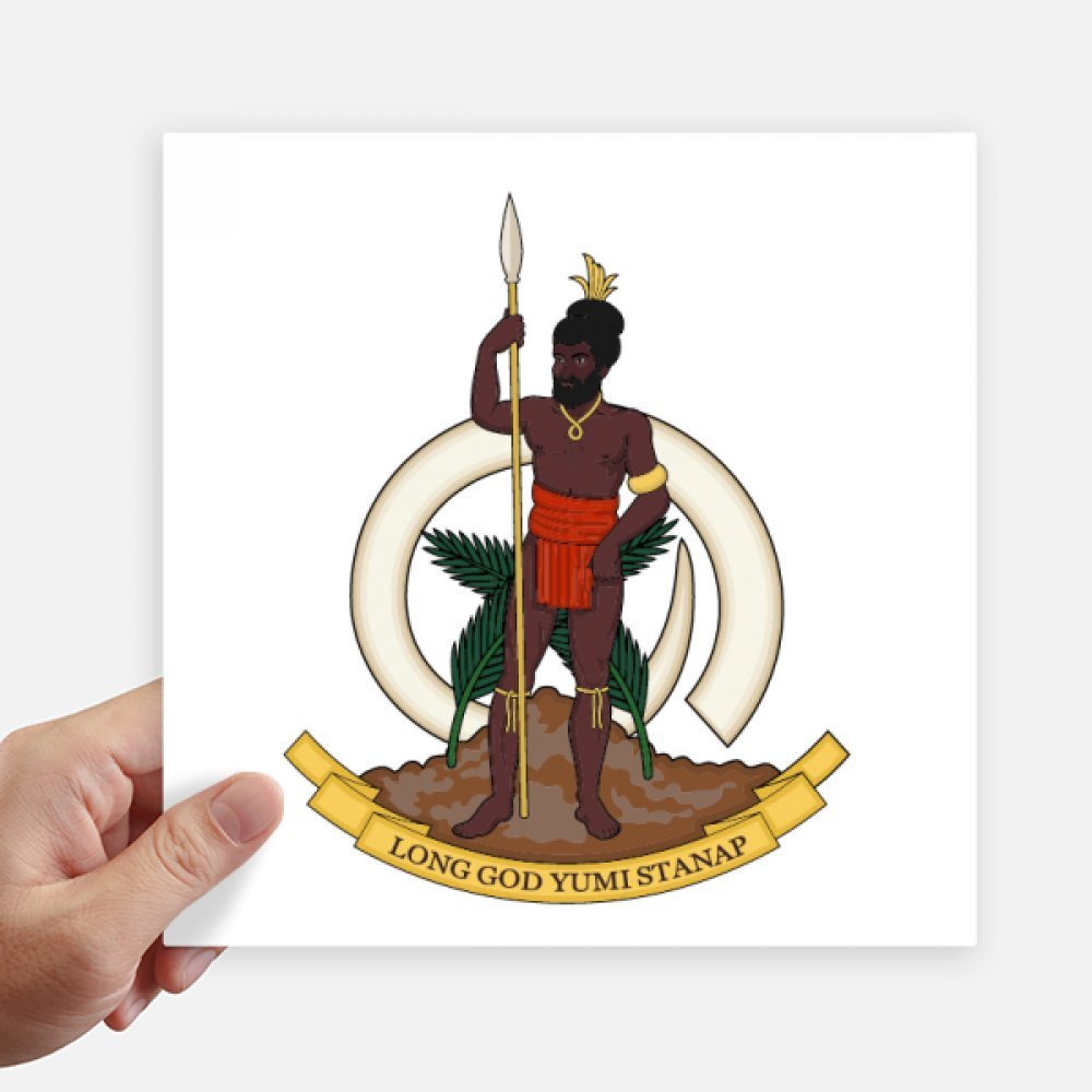 Autocollant carré Vanuatu 20x20cm deco sticker ordinateur portable et valise voyage multicolor
