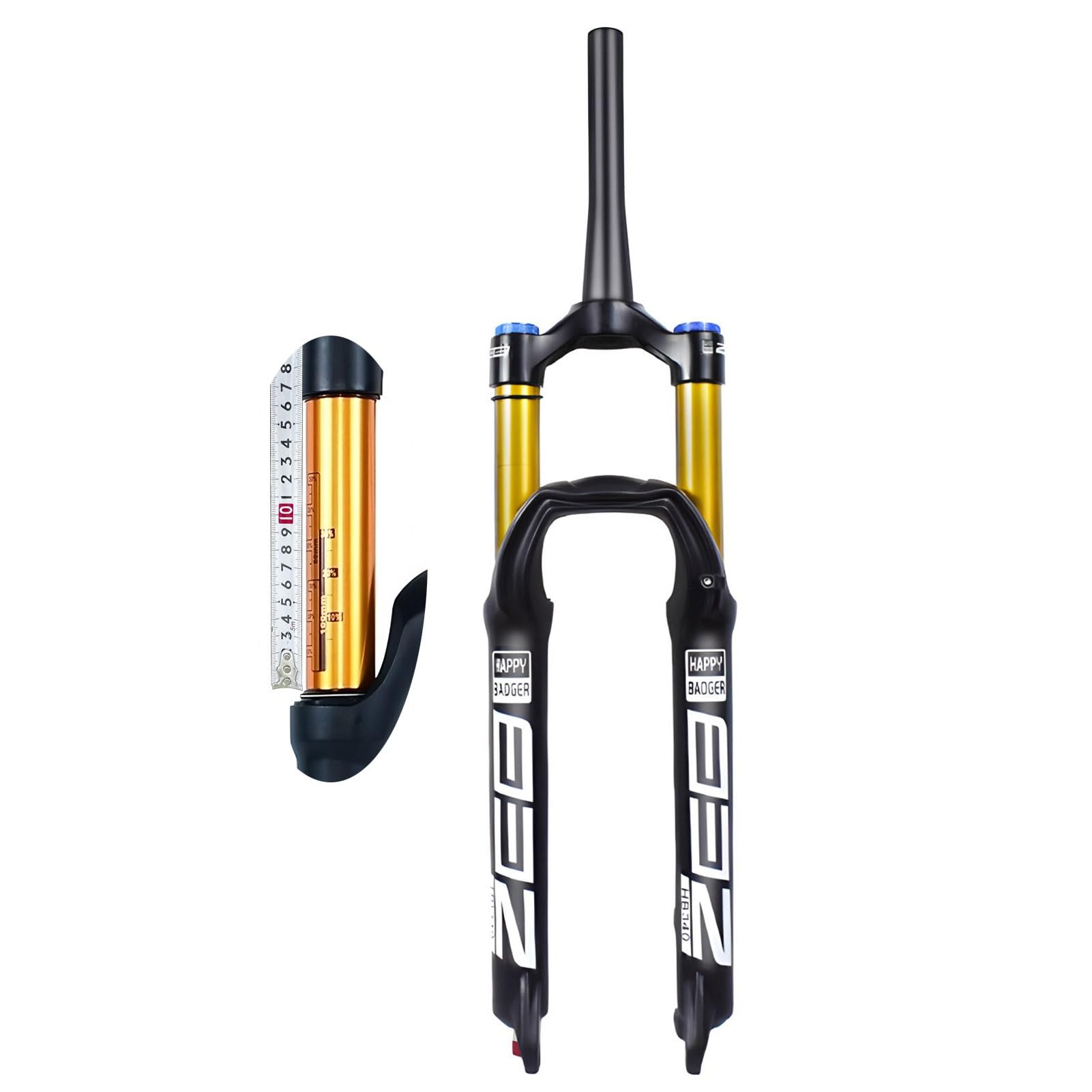 XGSUZNE 26/27.5/29 Inch Mountain Bike Fork 160mm Travel Bicycle Front Forks 34mm Inner Tubo Air Suspension for AM, XC, MTB, Downhill Cycling - Black(Tapered Manual lockout,26 inch)