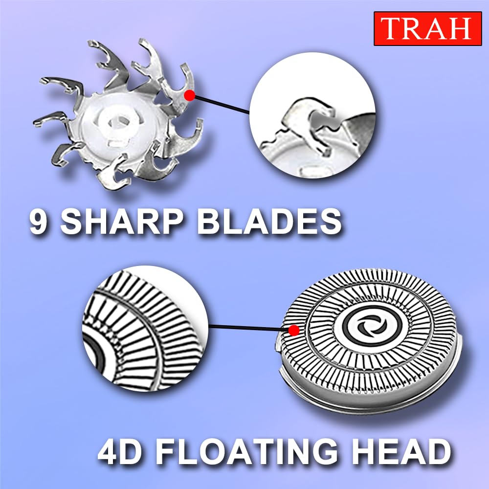 8 PACKS Head Shaver Replacement Heads Compatible with Skull Shaver Pitbull Gold PRO, Pitbull Silver PRO, Palm, Pitbull Platinum PRO, Sk-ull Shaver Pitbull Gold PRO Shaver Replacement Blade - Image 3