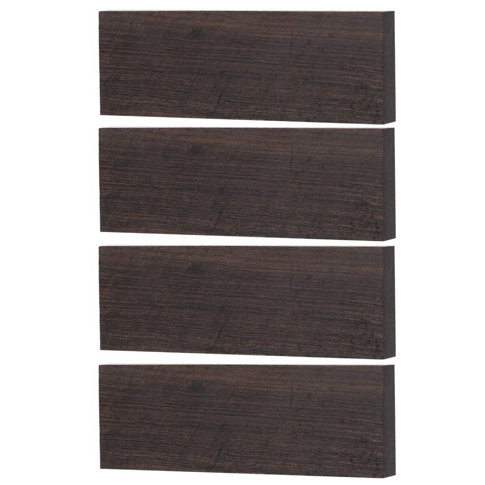 4 Pièces MX0126D Échelles de Couteau en Ébène Échelles de Poignée en Bois Lisse Bricolage Accessoires de Instrument de Musique Incrustations 120 X 40 X 10 Mm