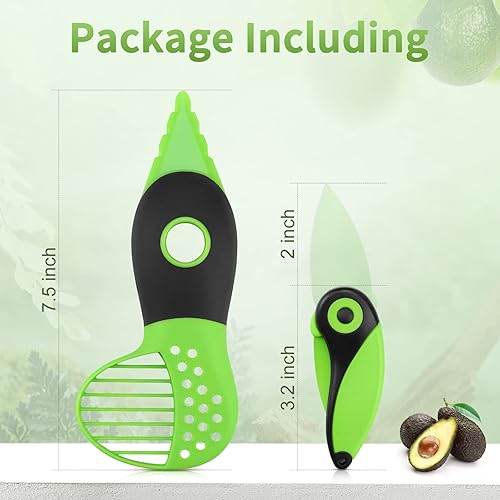Miniatura 6 de Cortador de aguacate 4 en 1 y mini cuchillo plegable de frutas, juego de 2 herramientas de aguacate para cortar, rebanar, cubo, triturador
