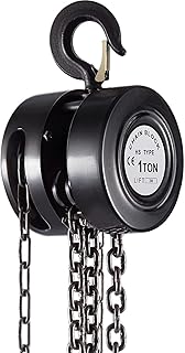 VEVOR 1 Ton Hand Chain Hoist, 2200 lbs Capacity Chain Block, 10ft/3m Lift Manual Hand Chain Block, Manual Hoist w/Industrial-Grade Steel Construction for Lifting Good in Transport & Workshop, Black
