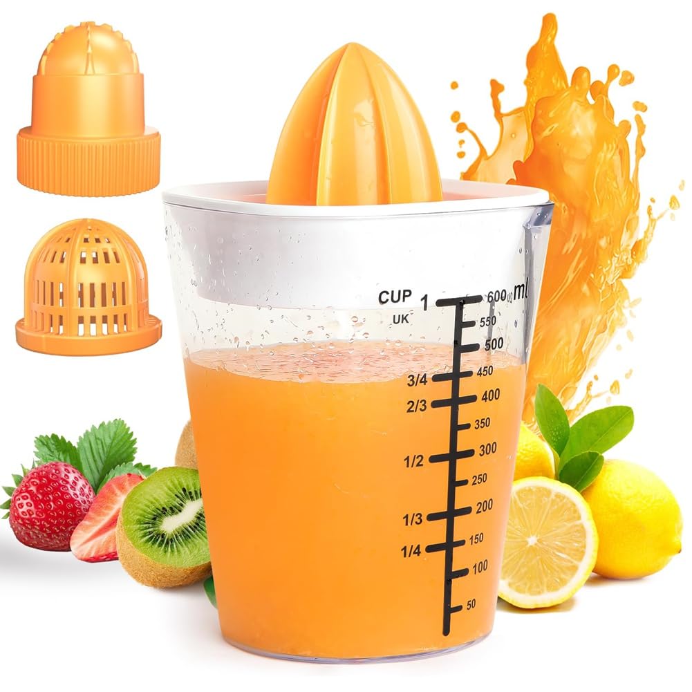 CTRLZS Hand Juicer 3in-1 Multifunctional Manual Juicer Citrus Juicer, Citrus Press, for Fruit Juice & Jam (White)