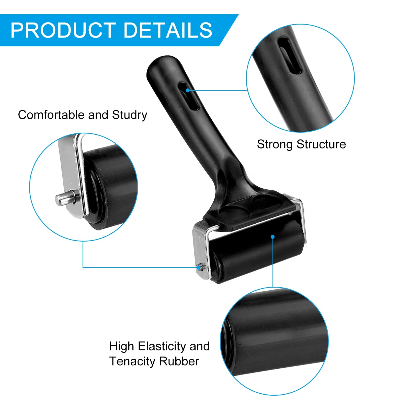Rullo Brayer In Gomma Per Linoleum - Set Da 3 Misure (12cm/6cm/3.5cm) Per Stampa, Incisione E Artigianato