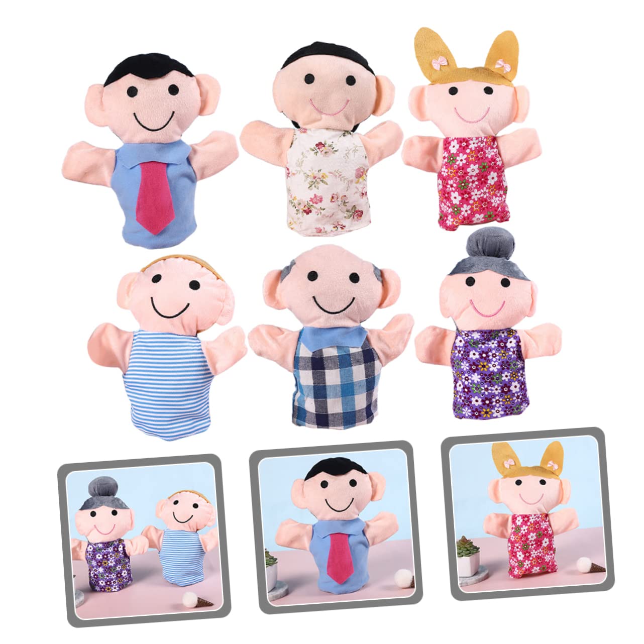 ORFOFE 6 Marionette da Mano Creative per Giocattoli Educativi per Sviluppo Creatività e Adatte e Adulti per Raccontare Storie e Ruolo