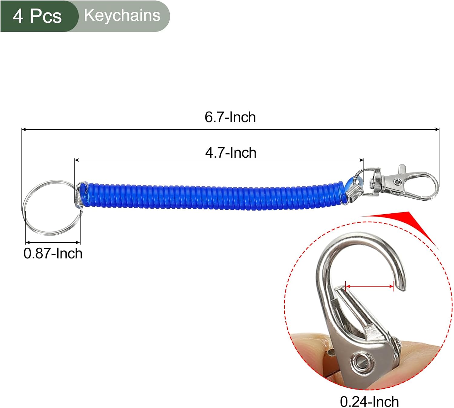 YOKIVE Spiral Retractable Spring Coil Keychains, Home Stretch Cord Keys Rings