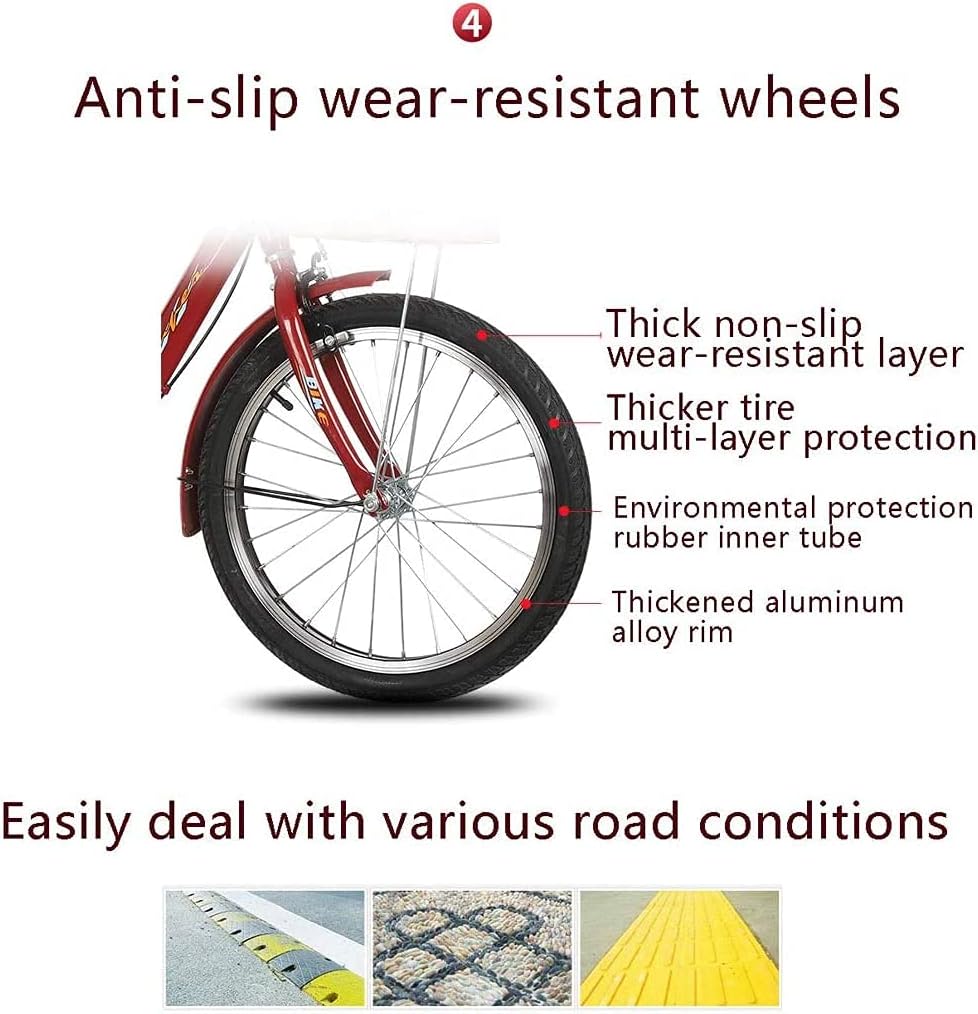 Comfort Three-Wheeled Bicycles for Seniors Foldable Tricycles for Adults 3 Wheel Bike 1 Speed with Shopping Basket Adjustable Seat Front Rear Brakes for Men Women