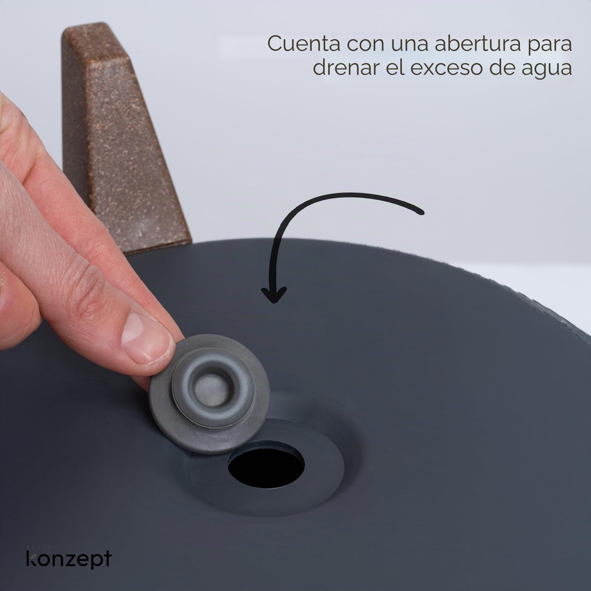 KONZEPT Macetero con patas – Maceta grande de plástico redondo de 47 cm – Moderna y resistente a la intemperie, para interior y exterior