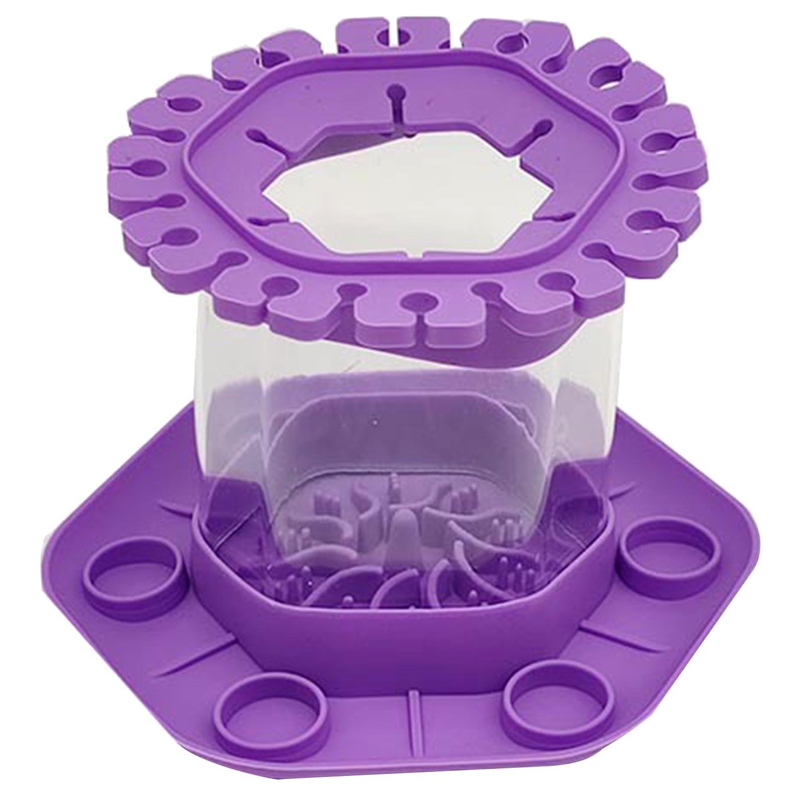 JIANWEI Paint Brush Cleaner Rinse Cup, Art Paintbrush Cleaning Cup (All-in-One) with Paint Brush Holder Detachable Washing Bucket Cup for Acrylic, Watercolor, Water-Based Paints, Purple