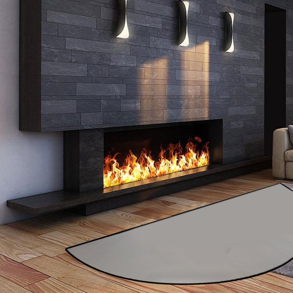 DAZZLEEX Tappetino in silicone in fibra di vetro per camino, protezione del pavimento, tappeto per camini, resistente al fuoco, per stufe a legna, camino, per interni ed esterni (1 mm x 102 cm x 60 cm