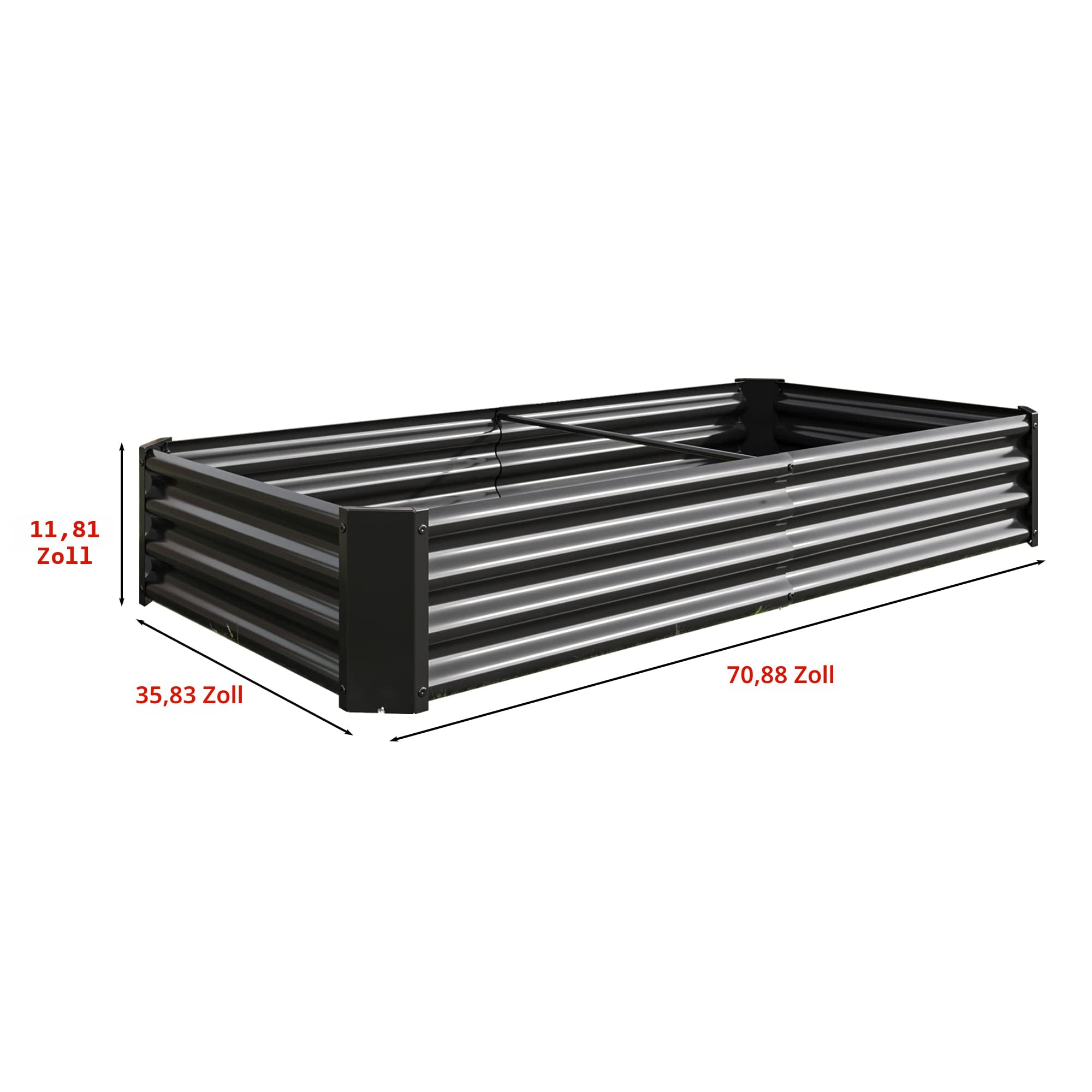 6x3x1ft Hochbeet Metall,Hochbeet FüR Garten Pflanzkübel,Schwarz