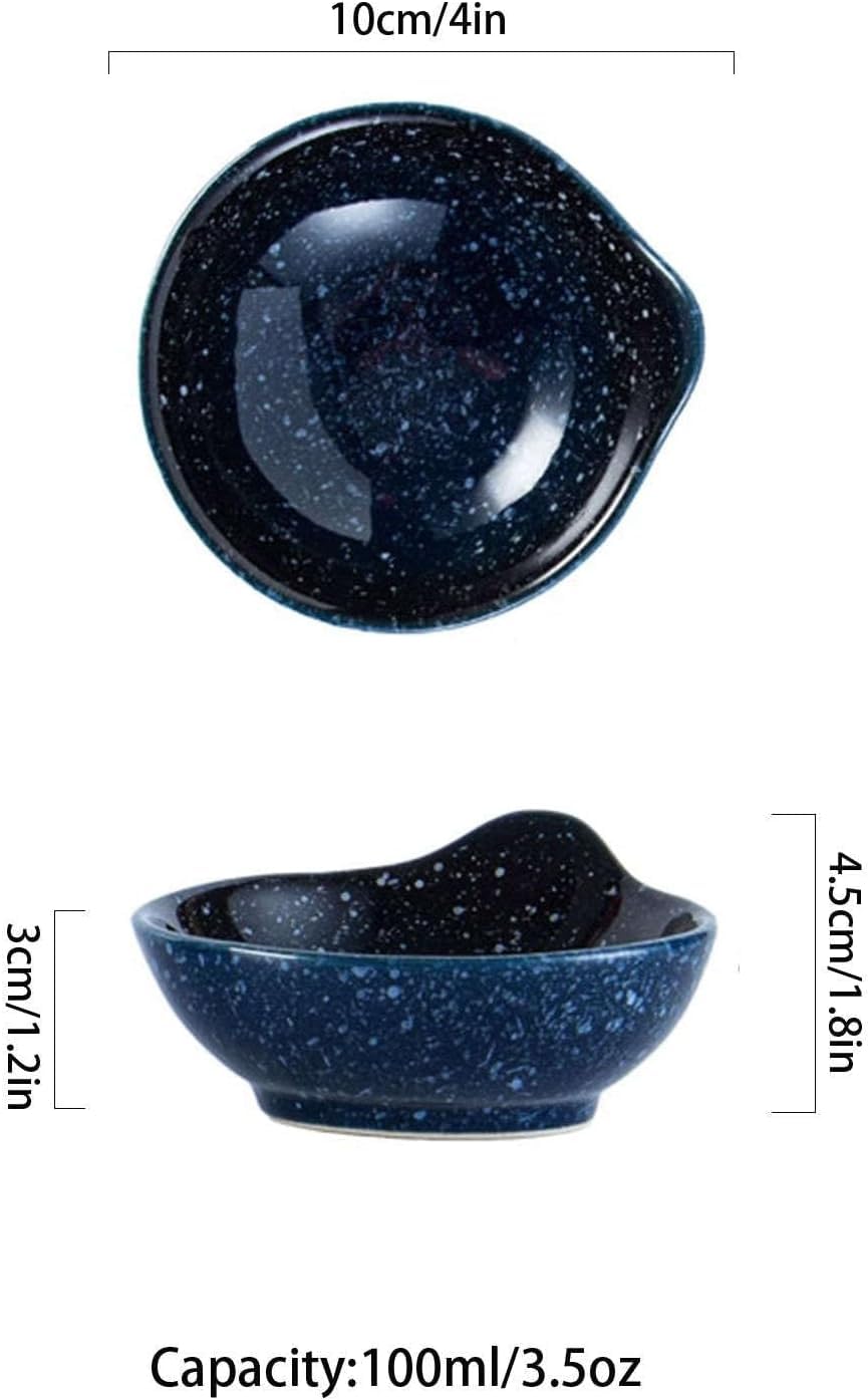 Saucenschalen for Dippen, Dip-Saucenschalen, 4 Zoll kleine Dip-Saucenschalen, for Tomatensauce, Soja, Essig(Starry Sky)
