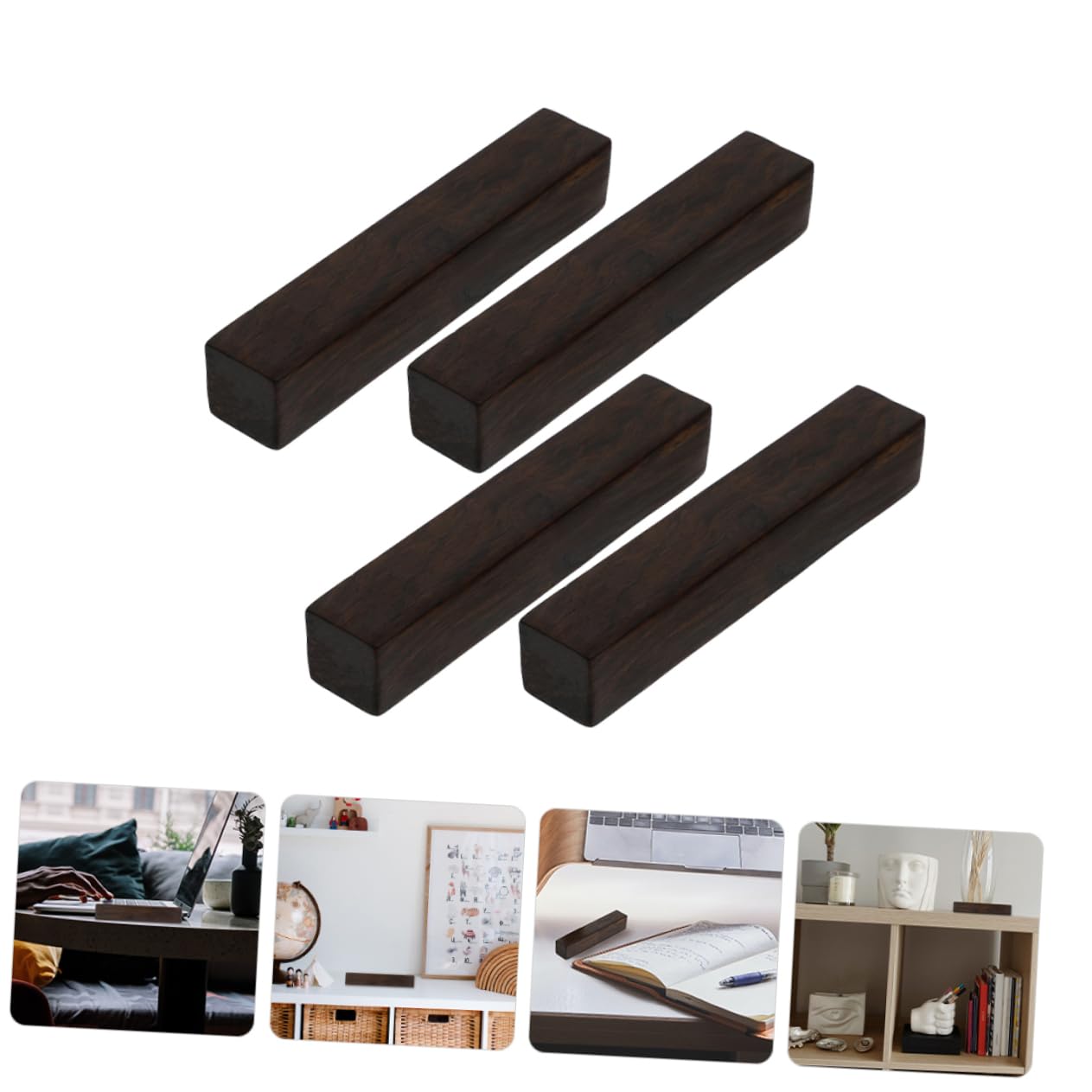Mipcase 4 Set Fermacarte In Legno Fermacarte Fermacarte In Pietra Decorativa 4 pezzi*4