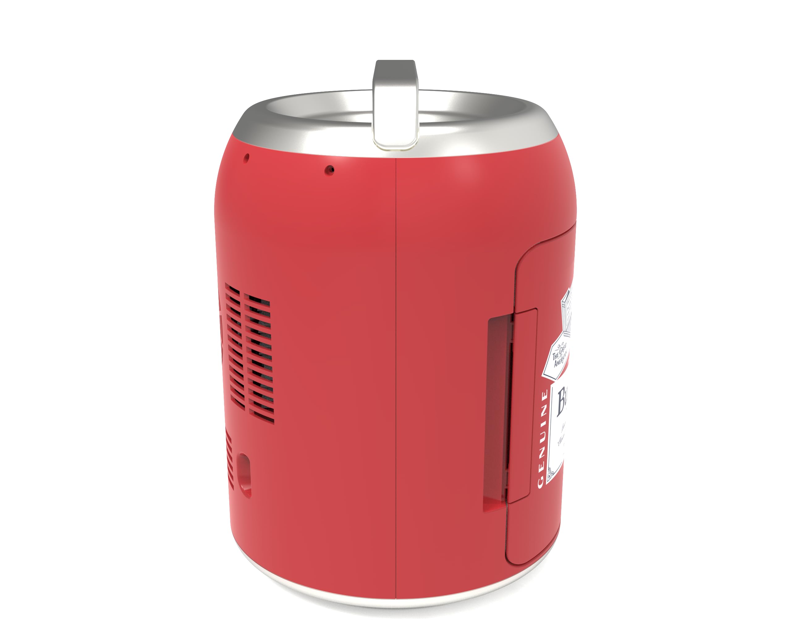 Budweiser Can Shaped 6 Can Mini Personal Fridge Cooler-W: 10.20" X L: 10.20" X H: 14.53 (Red) on Fridge.com - View 3