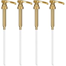 Torani Syrup Pump 4-Pack Universal Coffee Syrup Pump Dispenser for Large Bottles 750 mL/25.4 Oz, BPA-Free, Dishwasher Safe, Coffee Bar Essentials