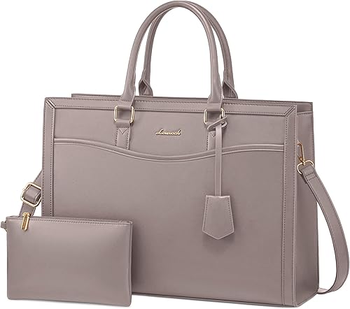 Miniatura 11 de LOVEVOOK Bolsa de mano para laptop para mujer, bolsa de trabajo de oficina, maletín para laptop de 15.6 pulgadas, bolsa de gran capacidad para Negro