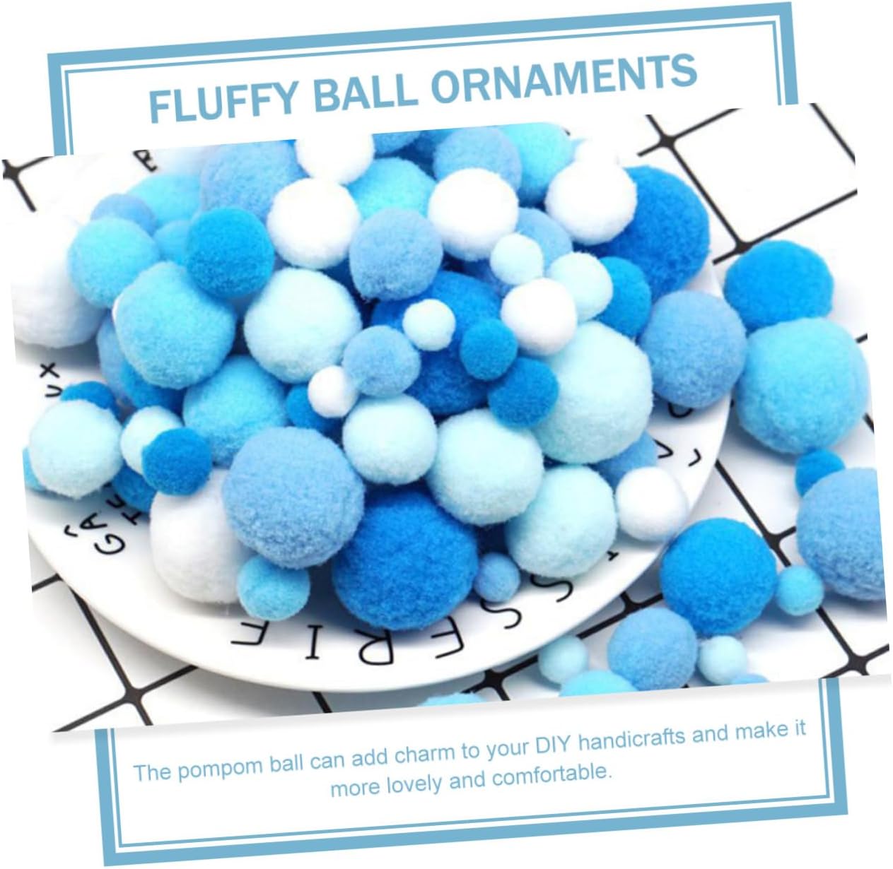 TEHAUX 5pcs Pom Poms DIY Crafts Multipurpose Pompom Balls for Clothing Decor Hat