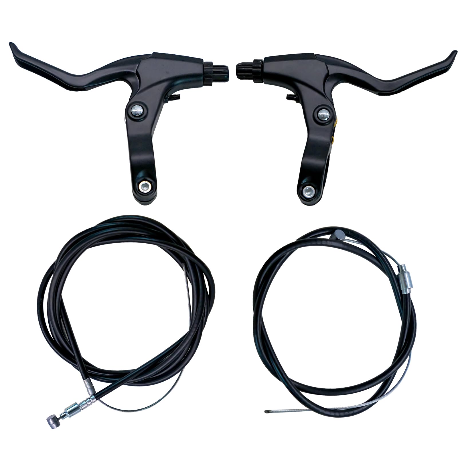 Uryxery 2 Stück Bremshebel Fahrrad Set mit Bremszug, Bowdenzug für V Brake & Mechanische Scheibenbremse, Fahrrad Bremsen Griff Aluminium für MTB BMX : 