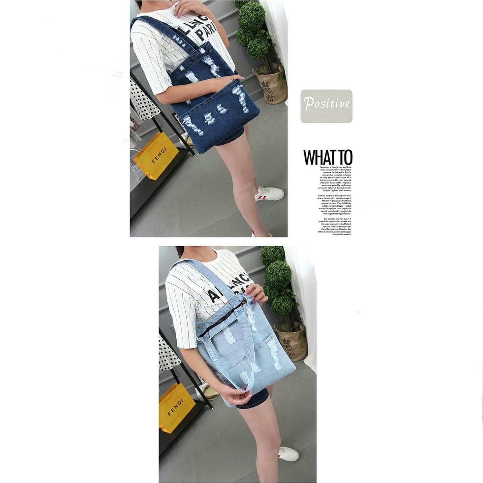 Borsa Donna Tracolla Borse per Borse per La Spesa Borse in Denim Borse Casual Borse per Le Spalle da Donna-Dark Blue-31x36