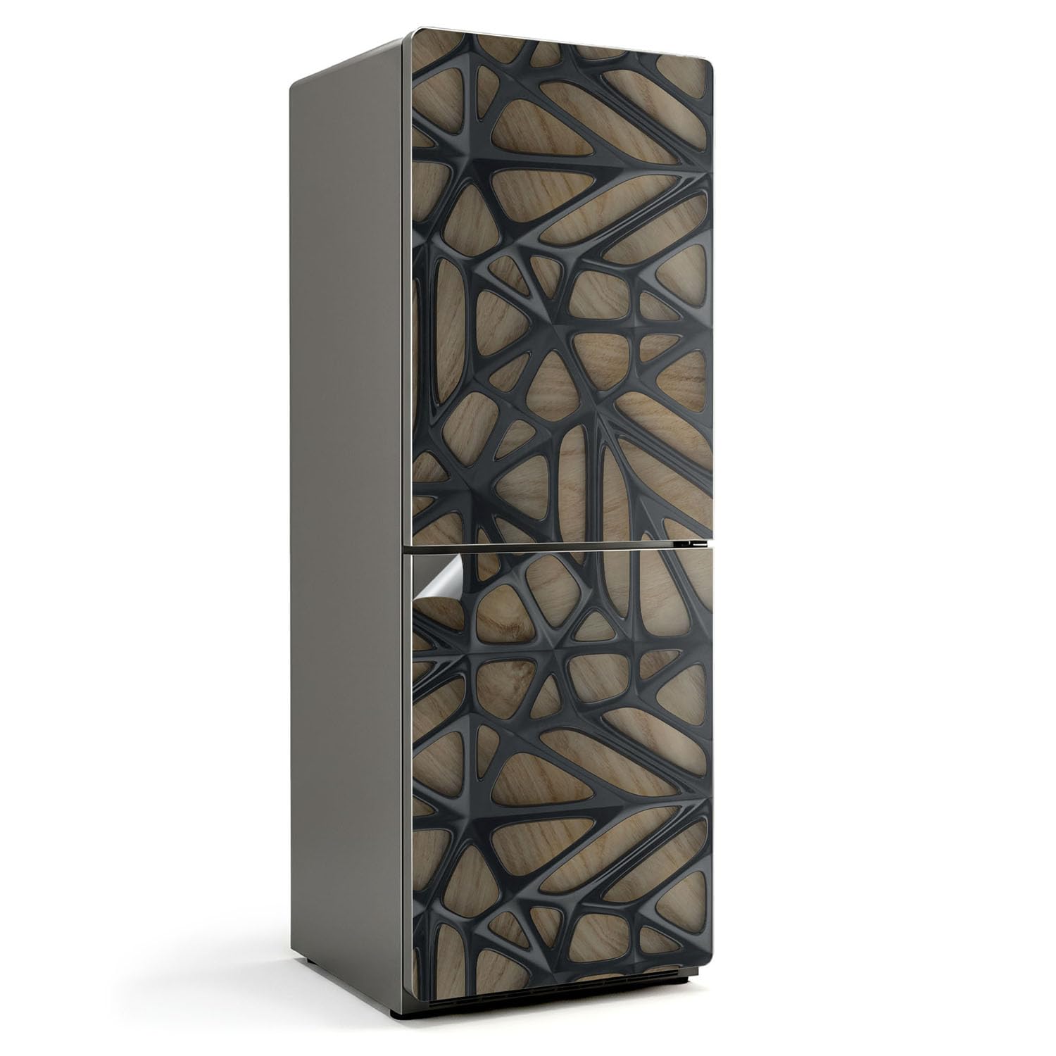 Autocollant porte réfrigérateur 70x190 cm motif ajouré abstrait pour déco cuisine