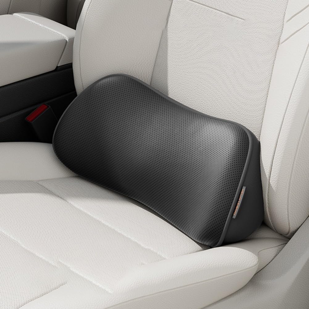 Cojín ergonómico para coche de fibra sintética para viajes largos (negro)
