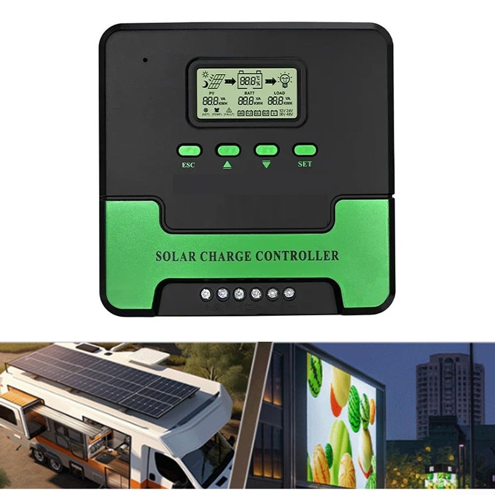 Regolatore di carica solare MPPT 12 V/24 V automatico con display LCD | doppie porte USB | monitoraggio remoto WiFi per camper | illuminazione stradale | sistema di pannelli per tetto (20 A) (40 A)