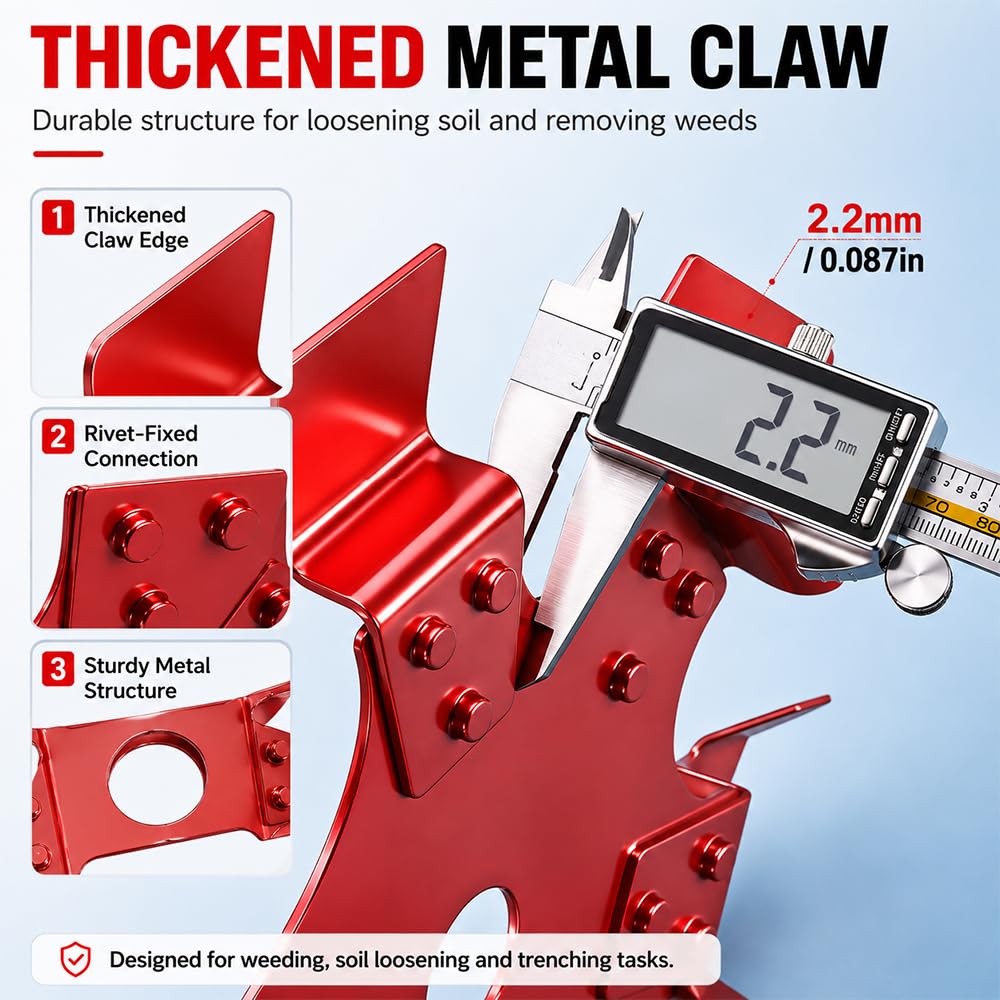 Mocowanie koła do odchwaszczania do Husqvarna 333R podkaszarka do podkaszarek kultywator narzędzie poluzowanie gleby akcesoria ogrodowe otwór 25,4 mm, czerwony