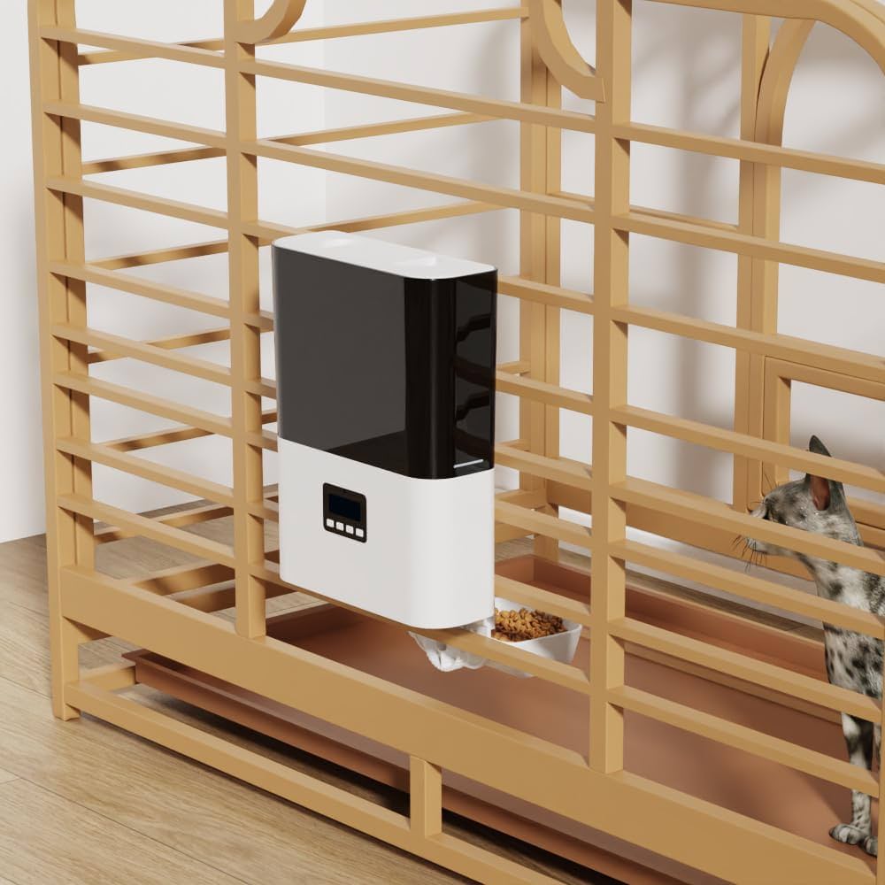 ペットフィーダー Amazon | 自動給餌器 猫 犬 定時定量 ケージ取付タイプ 自動餌