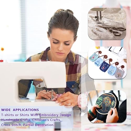 Miniatura 7 de Juego de 72 hilos de coser de 36 colores con hilos de bobina preenrollados a juego con funda, 550 yardas por hilo de poliéster, hilos de coser de