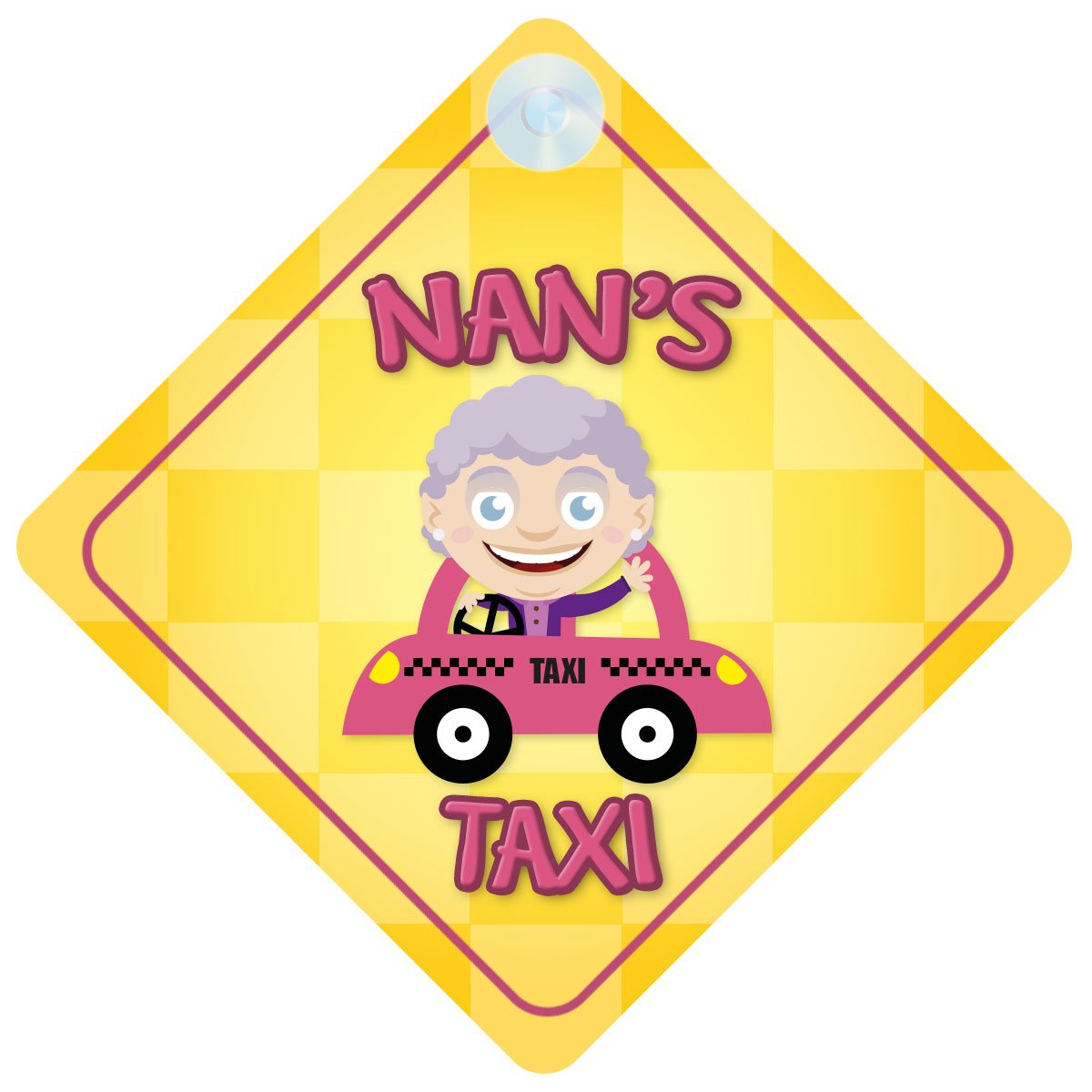 Nan's Taxi Car Sign Funny Novelty Gift/Present Baby on Board Style Sign