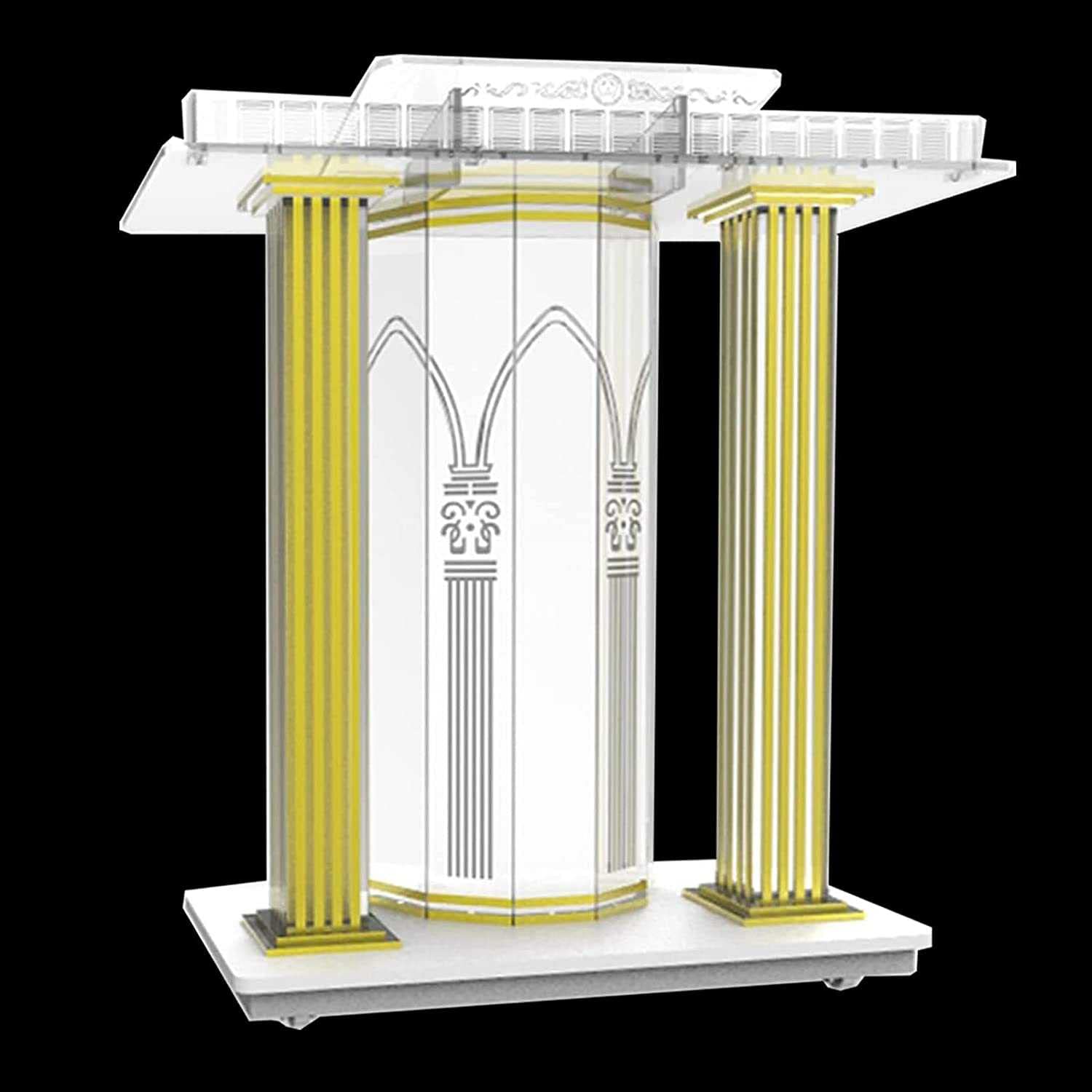 Podium Portable Scolaire, Chaire Lutrin LED sur roulettes, Table D'invits De Rception, Bureau d'accueil, pour Restaurants, Mariages, Bureau et salles de Classe