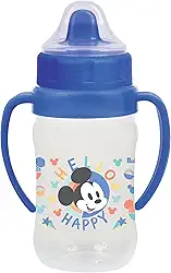 BabyGo - Copo de Transição Infantil com Redutor de Pingo 300ml Mickey - Disney - Livre de BPA - Ideal para Bebês a Partir de 6 Meses