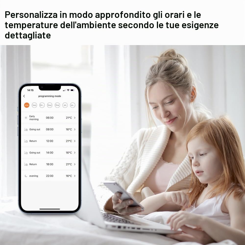 Tuya Zigbee - Valvole termostatiche per termosifoni intelligenti senza fili, possono essere controllate via App del cellulare, termostato per termosifone, compatibile con Amazon Home