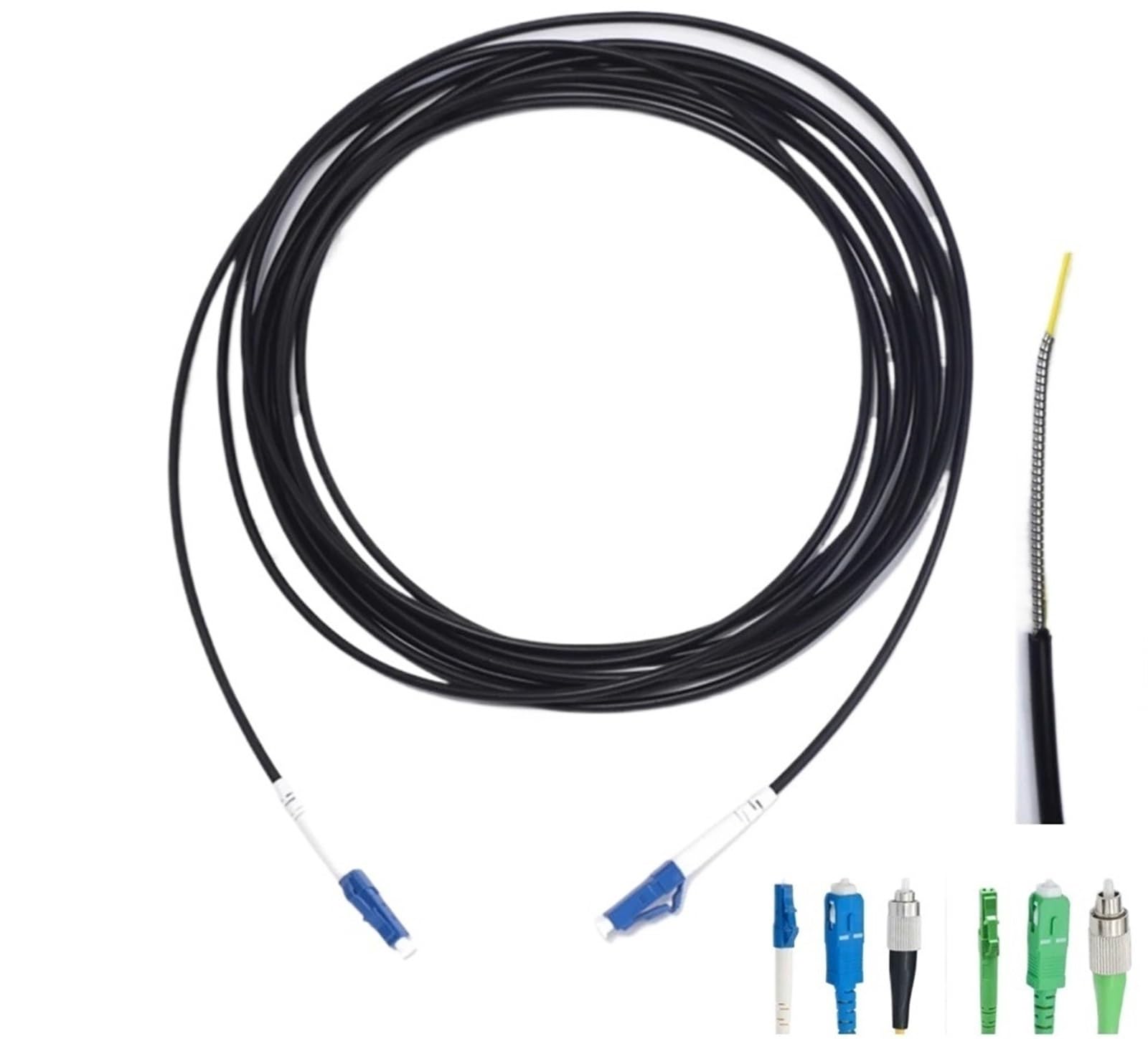 Câble patch optique blindé 1C 1M-500M LSZH LC SC FC ST A 100 m 50 m 150 m 200 m 1 noyau monomode SM ftth Jumper fibre unique 120 m (50 m 1 pièce, SC-SC)