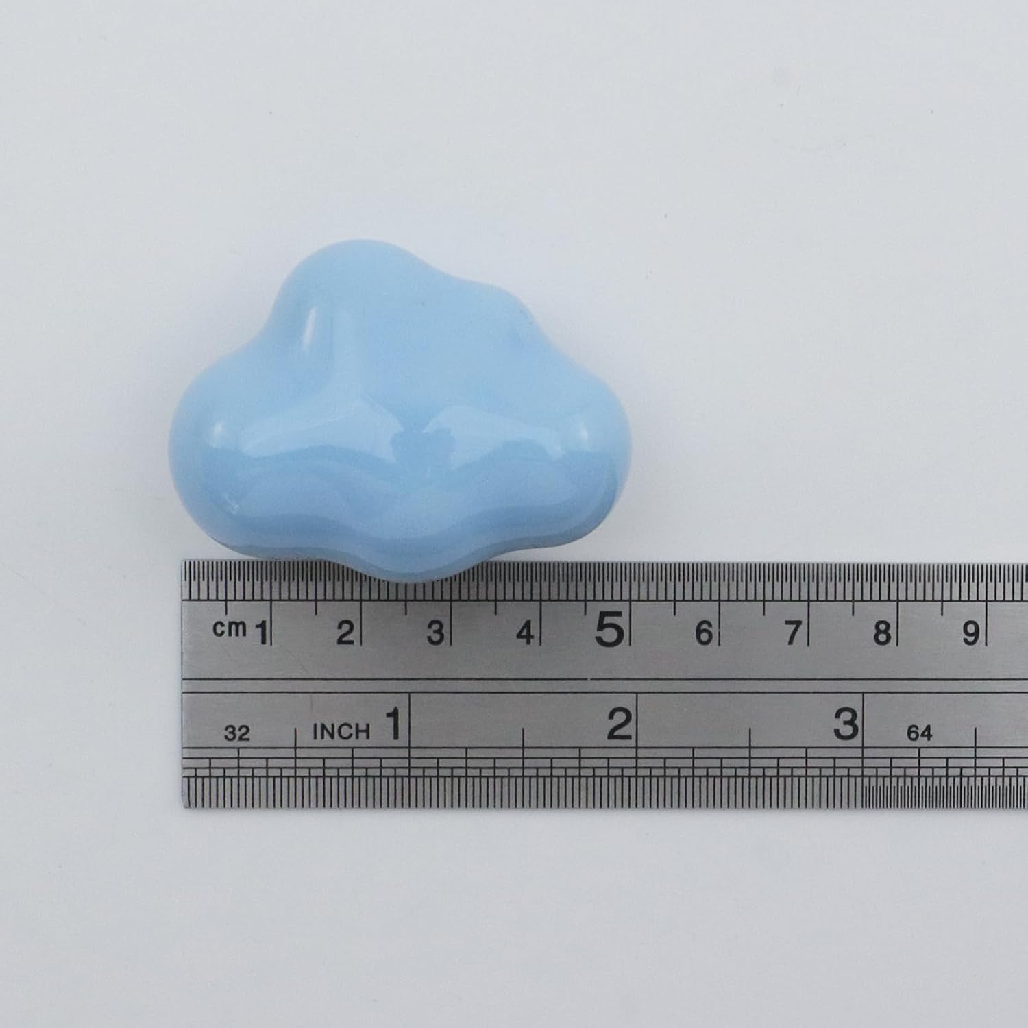 Dnyta 6 Pcs Clouds Shaped Ceramic Knobs Glossy Ceramic Pulls Drawer Knobs | Decorative Pulls Cute Cabinet Dresser Pulls Door Handles for Wardrobe Drawers Kitchen Cabinets Jewelry Box, Light Blue