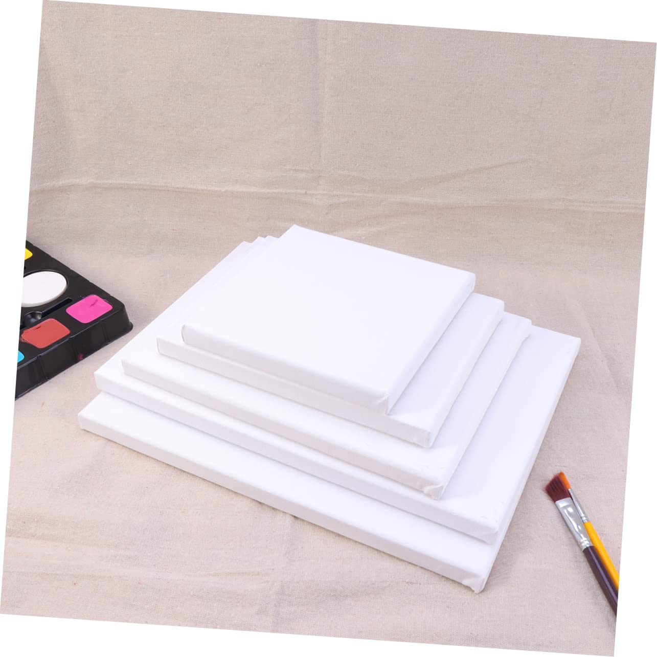 SHINEOFI 10pièces Toile à Peindre Étirée Coton Blanc De Cadres Diy Pour Peinture Et Dessin Dimensions Variées
